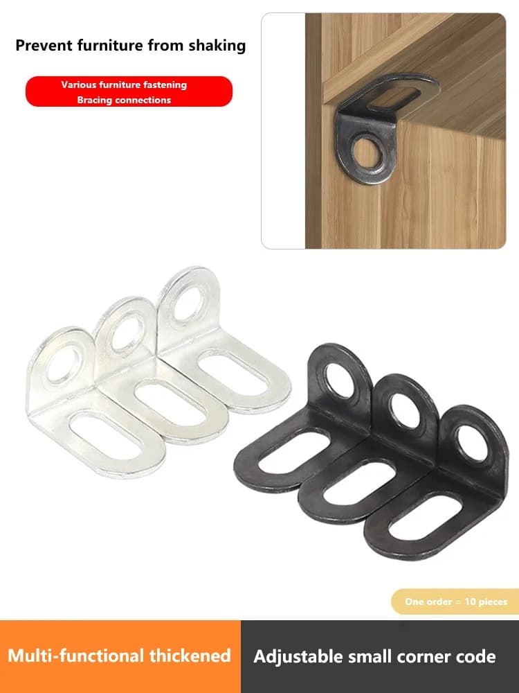 Adjustable L-shaped fixed angle code, Movable small angle iron layer board support bracket, Furniture reinforcement connector