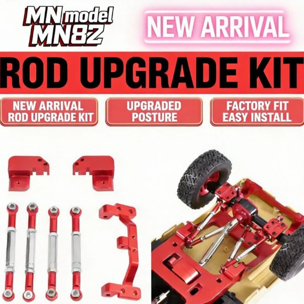 Set di Modifiche per Auto RC Serie MN82, Upgrade Stile LC79, Modifica Molla a Balestra Assale Posteriore, Braccio a Quattro Punti Posteriore, Supporto Tirante