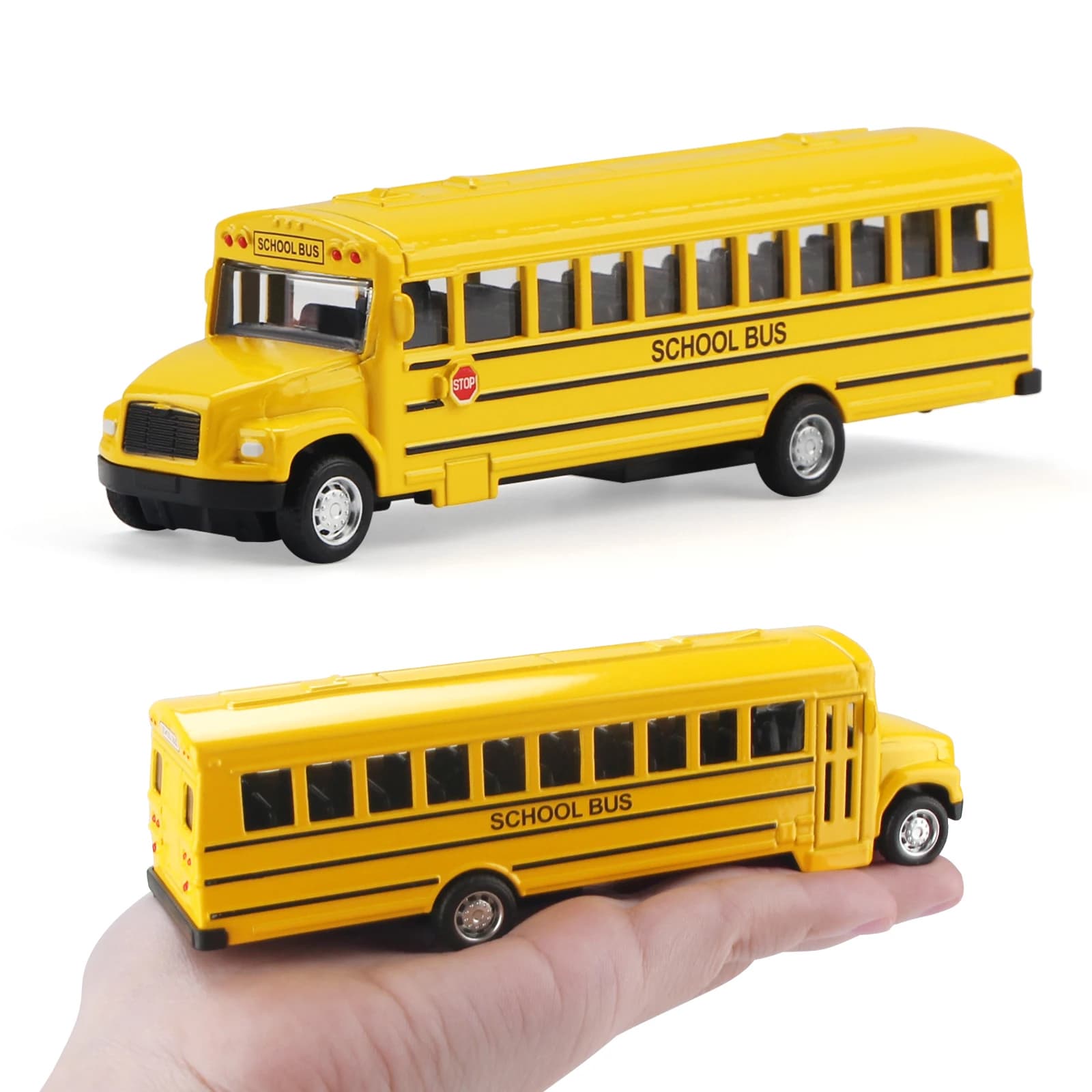 Simulation Alloy School Bus Inertia Toys Car Model Car Collection Educational Pull Back Car Interactive Toys Boy Gifts Toys