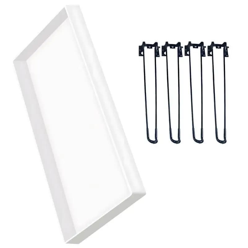 E8BD Easy Demolding Silicone Mould for Epoxy Resin Square Tables Sturdy Designs and Includes 4Pieces 32cm Metal Legs