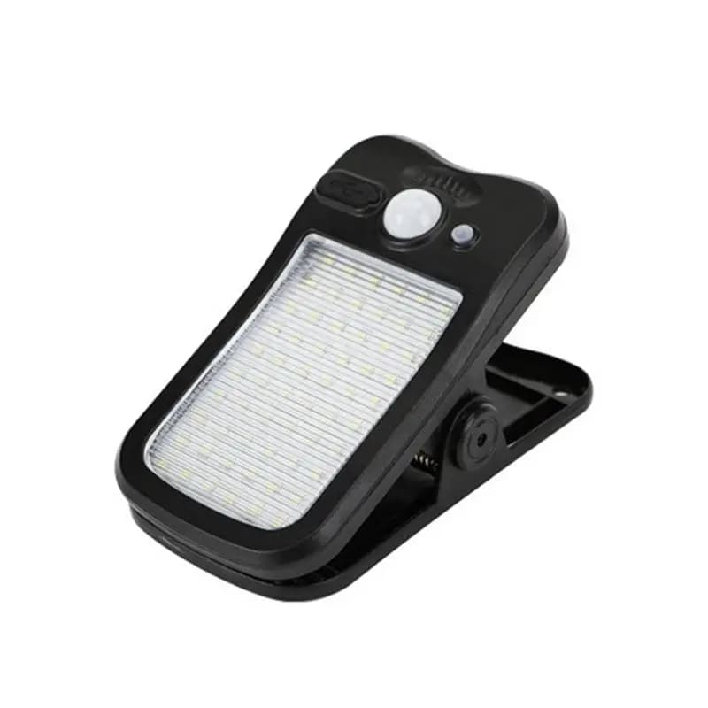 Consegna in 24 ore Lampada solare con design a clip, sensore di movimento, ricaricabile tramite USB, faretto di sicurezza per esterni per recinzioni, ringhiere C