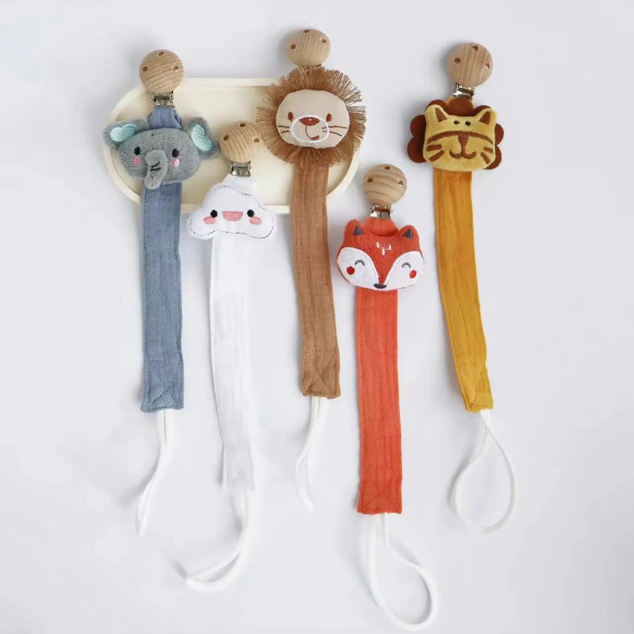 Nuovo bambino Ciuccio Clip Catena Porta ciuccio per clip per capezzoli Neonato Cartoon Animale Catene per capezzoli Compleanno Doccia Regalo per