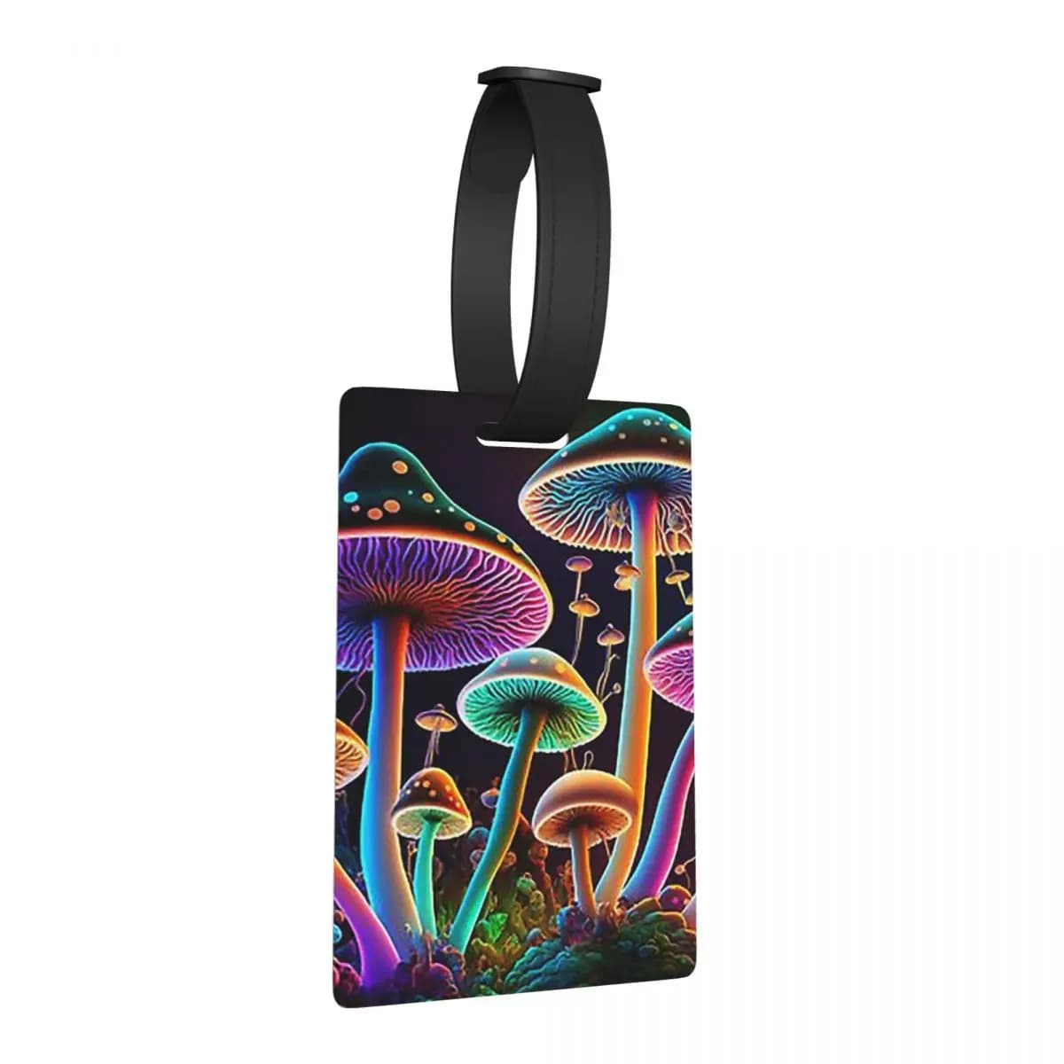Etichette per Bagagli con Funghi Psichedelici Luminosi, Accessori per Valigie, Etichette per Bagagli da Viaggio, Porta Etichette con Nome e ID