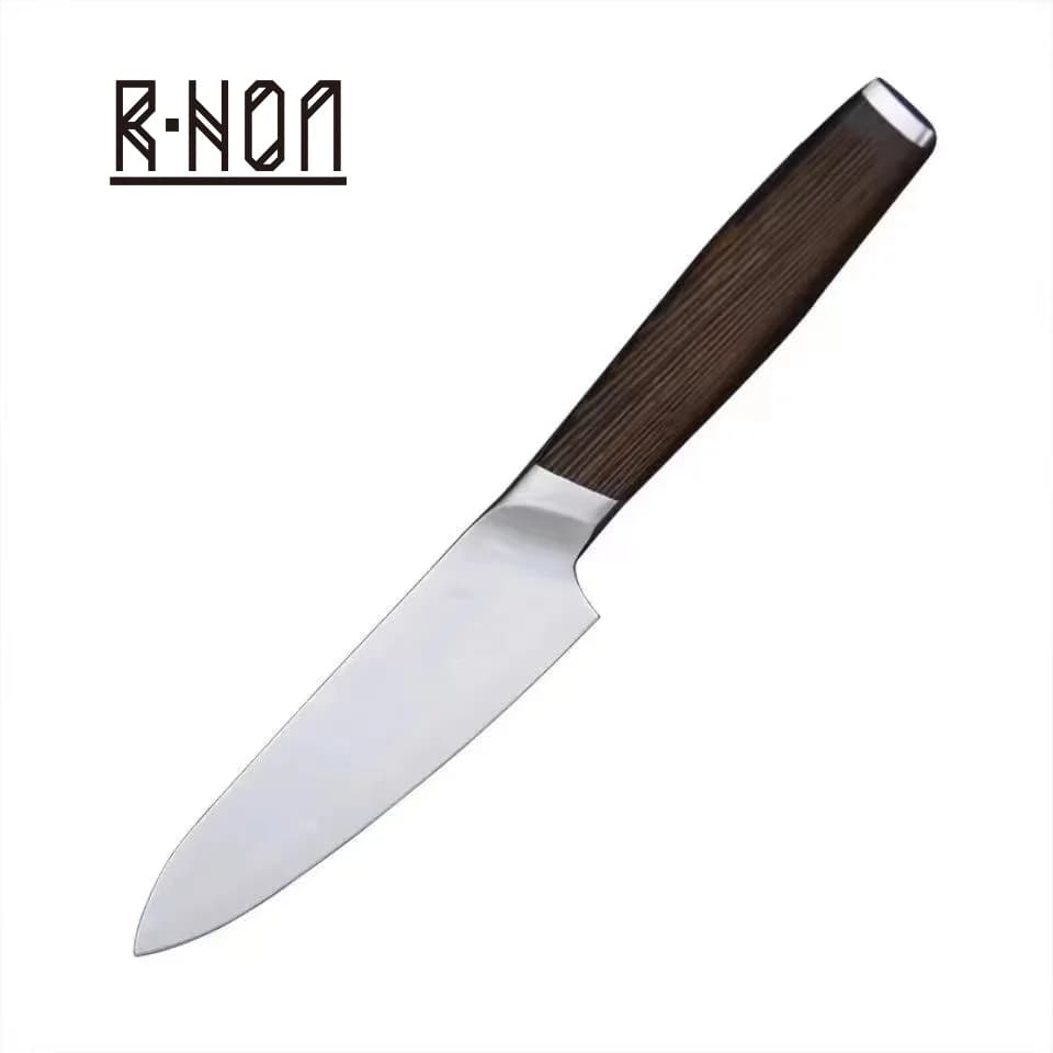 Coltello multiuso RHON da 5 pollici in acciaio al polvere L2, lama ultra affilata, manico in legno di Wenge, coltelli da cucina per affettare carne