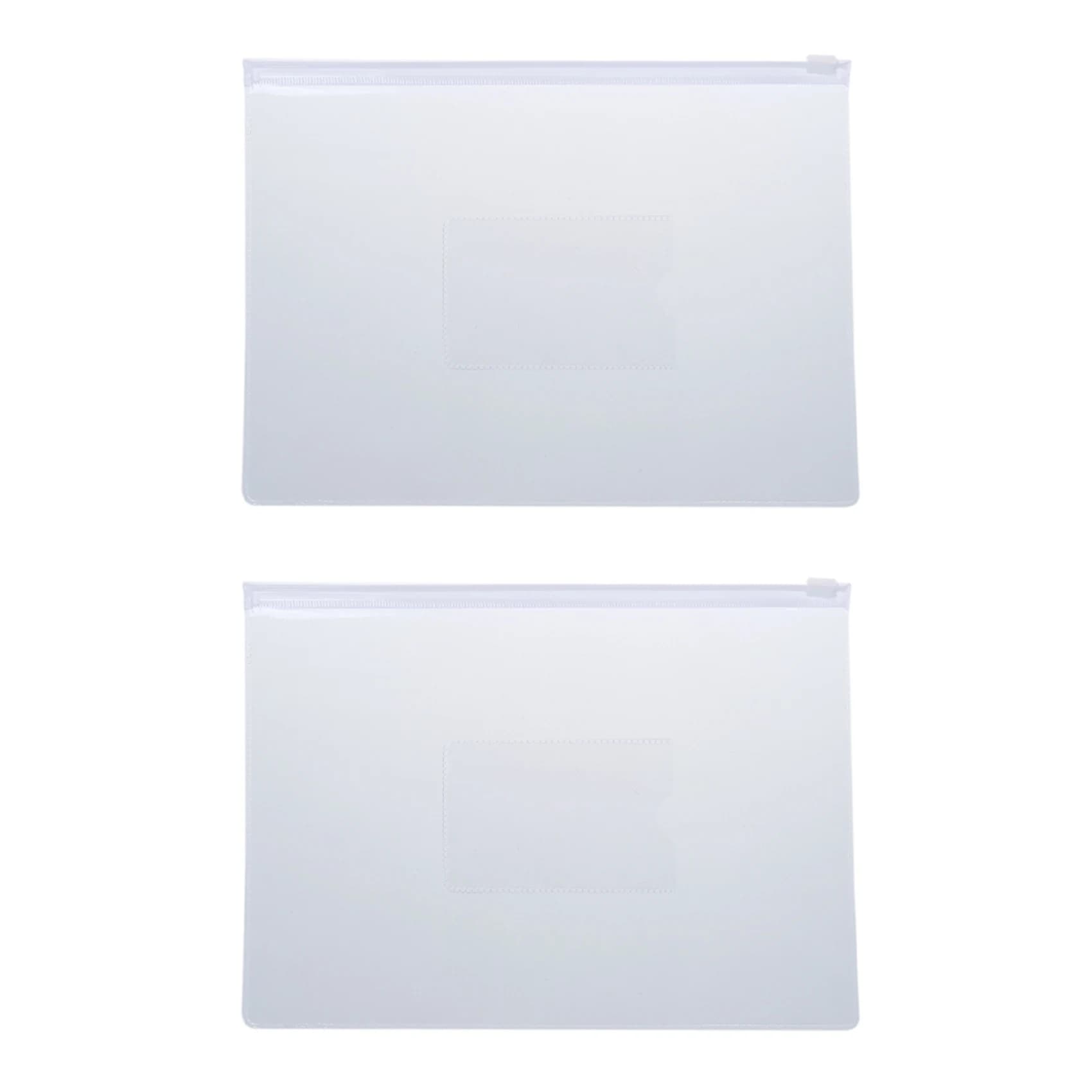 Cartelle con chiusura a zip in carta bianca trasparente formato A5, 40 pezzi