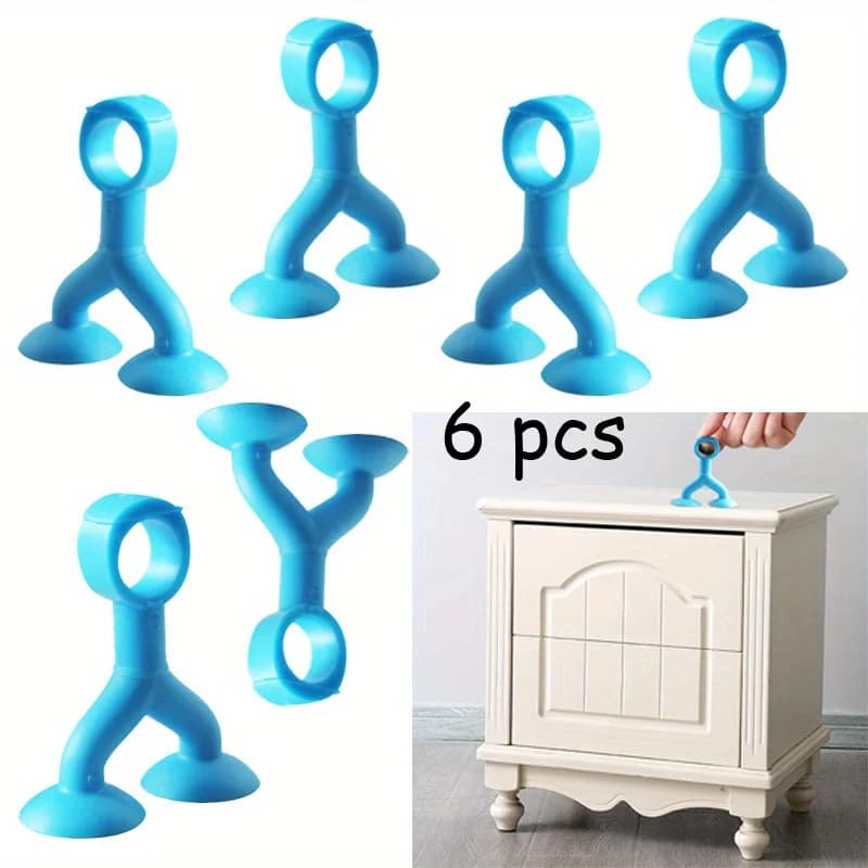 6 Pezzi Fermaluce per Porta Fai-da-te in Silicone Morbido, Protezione Murale con Doppia Ventosa Potente, Ammortizzatore per Maniglia Porta, Silenzioso, Protegge Pareti e Mobili
