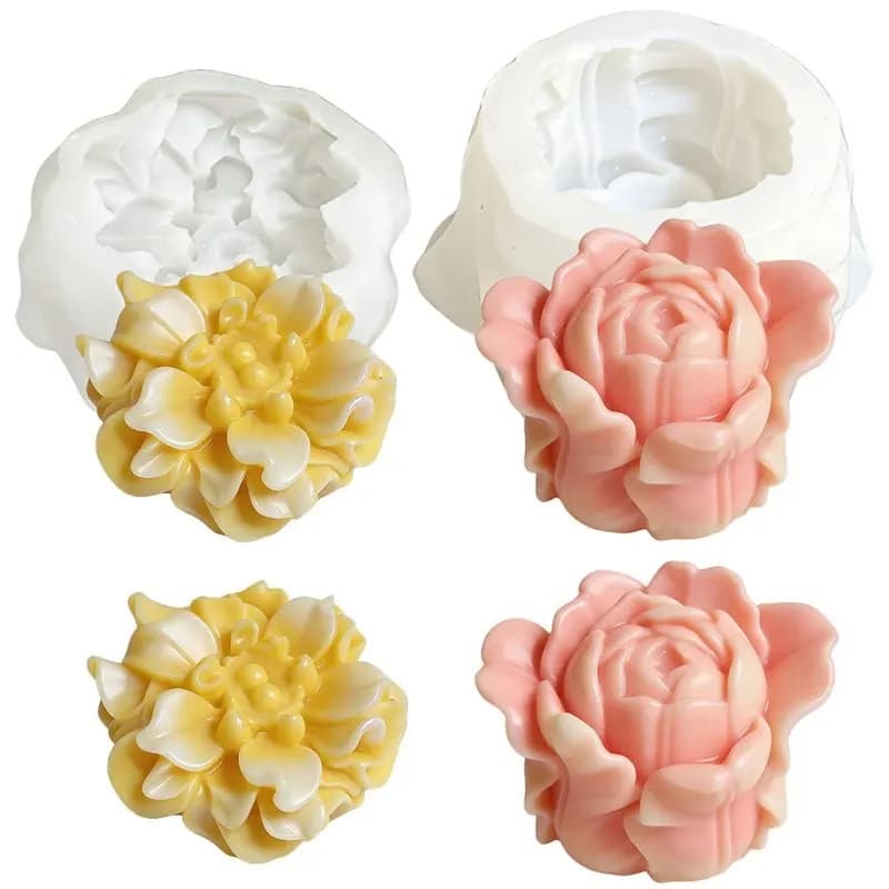 2Set3DTulip Silicone Candle MoldDIYEmbossed Flower Soap Epoxy Resin Making Kit，Floral Bean Candle Making，Bouquet gift，Handmade w
