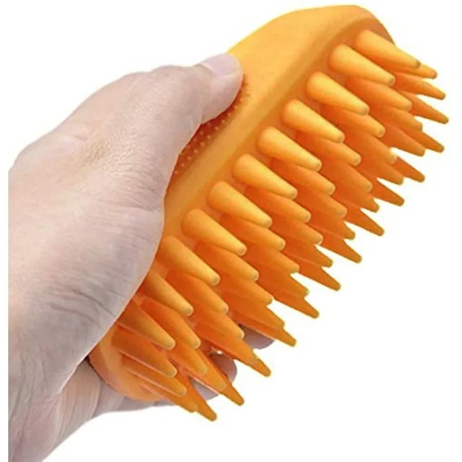 Spazzola per toelettatura cani e gatti - Spazzola massaggiante in silicone per la rimozione del pelo e il bagno, spazzola antiscivolo in gomma per shampoo per pelo lungo e corto