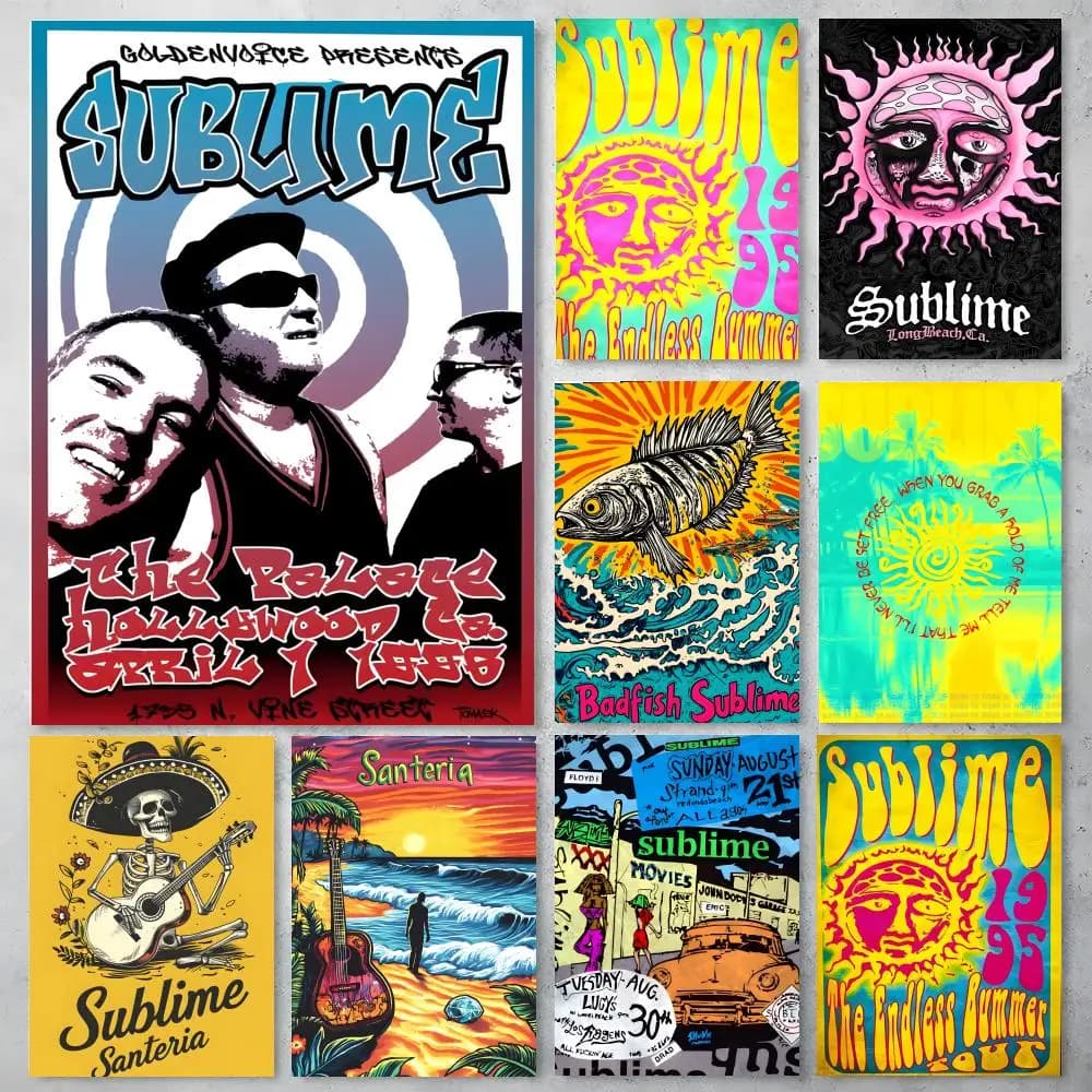 Singer Sublime Classic Band Poster Self-adhesive Art Waterproof Paper Sticker Coffee House Bar Room Wall Decor