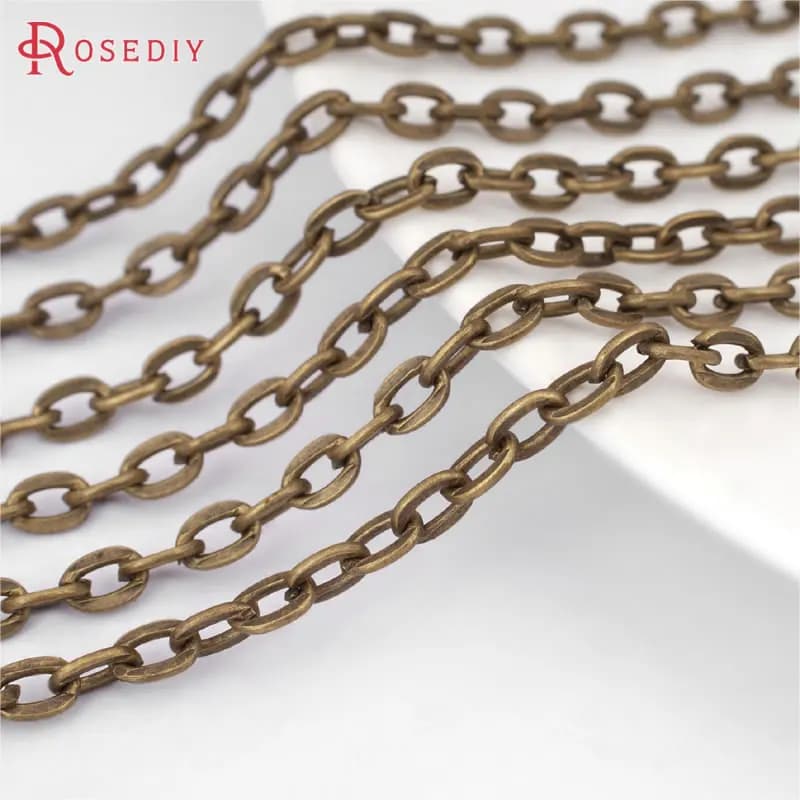 5 Meters Antique Bronze Iron Flat O-chain Necklace Earrings Jewelry Diy Accessories