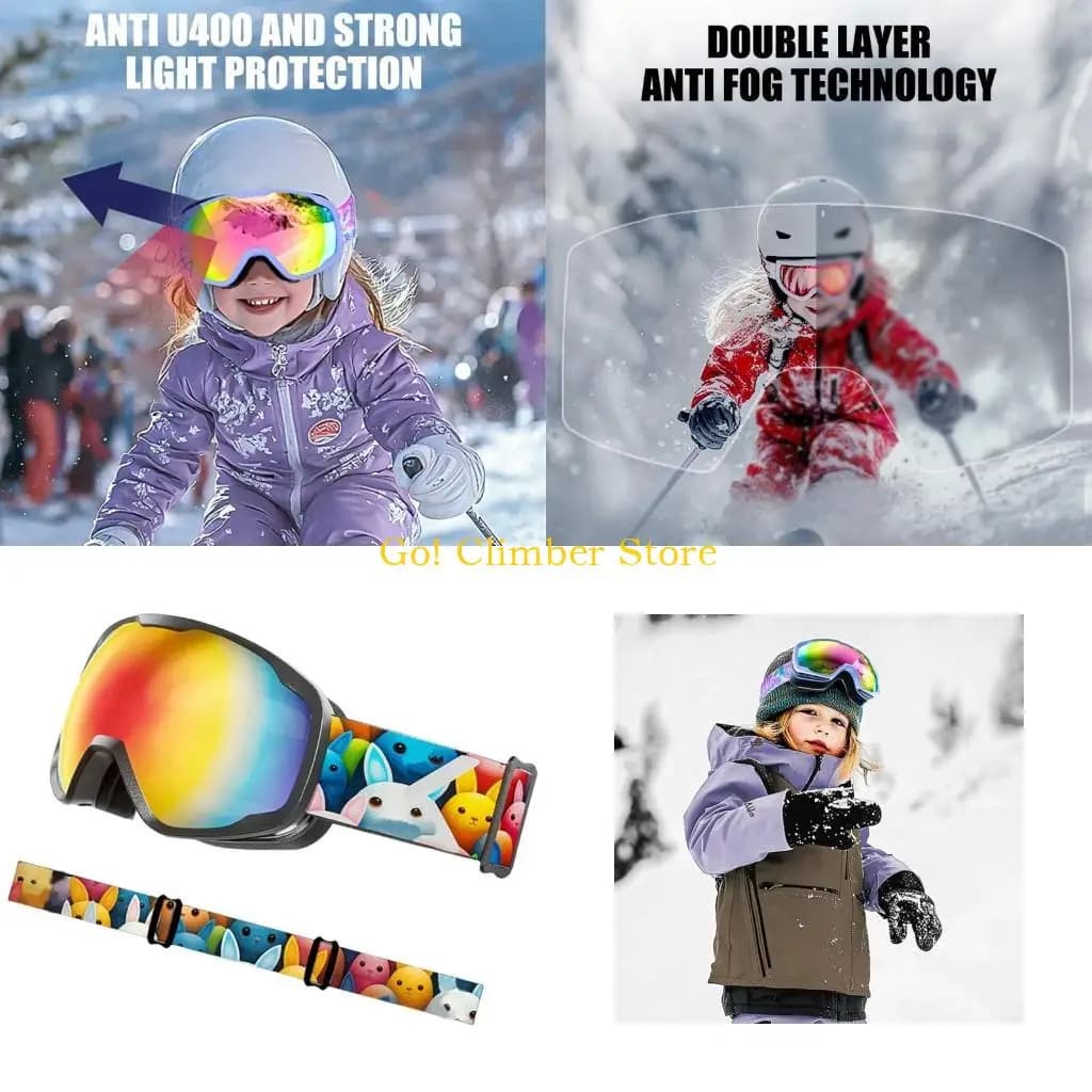 Q84C per bambini Sports Ski Goggles Fog Goggles resistenti agli occhiali da sci per bambini