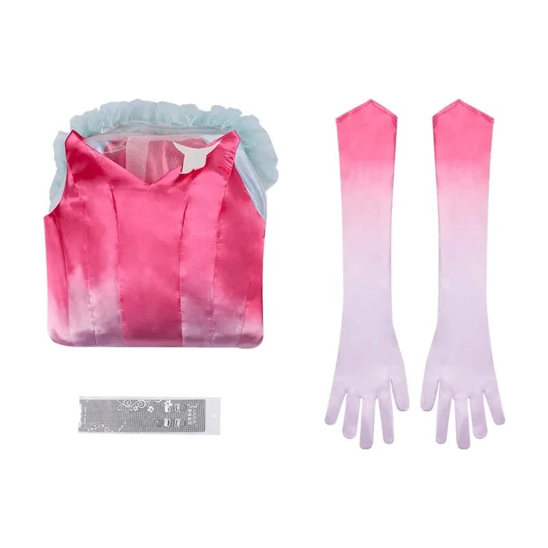 g'7,n\5;e,8\v,5/Anime Wicked 2 Glinda Cosplay Costume Pink Dress Gloves Outfits Cos Convention Halloween Carnival Partf;4'v.7/n\