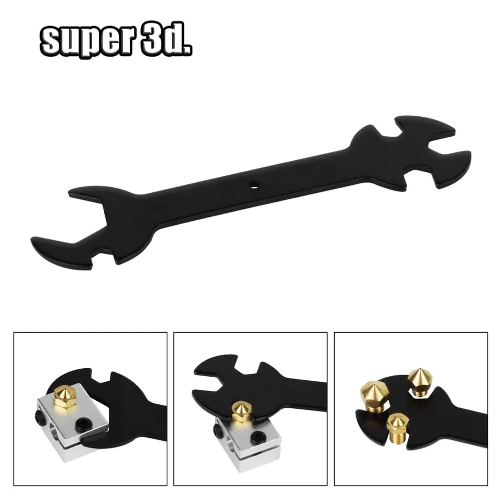 Wrench 5 IN 1 3D Printer Parts Nozzle Wrench Stay 6mm to 20mm Steel Spanner Wrench Flat For Ender 3 E3D MK8 MK10 Nozzle Tool