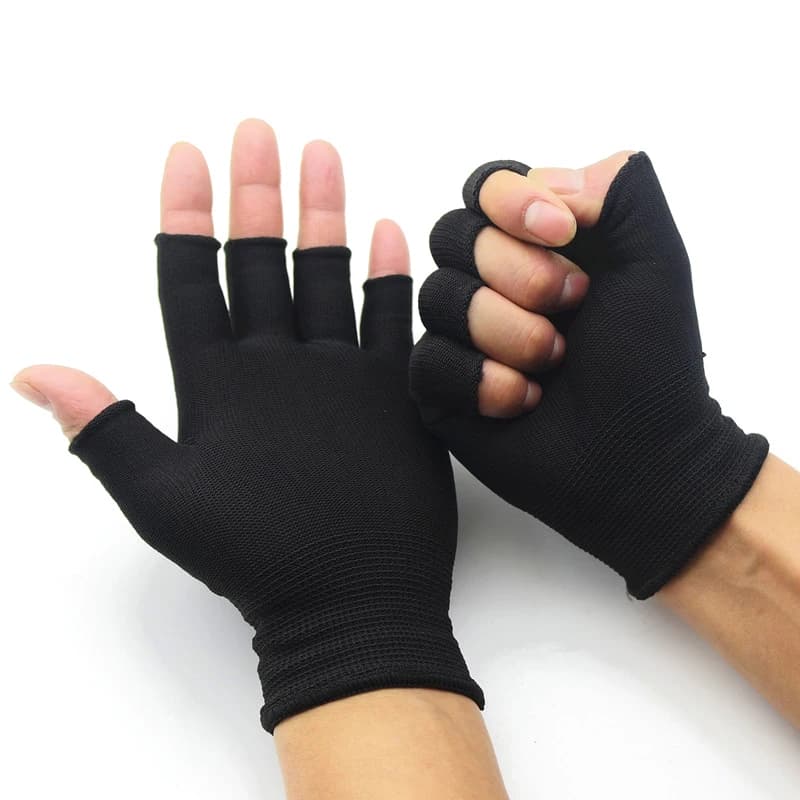 1 pair of gloves without fingers half black fingers for women and men Knit wrist gloves of wool Winter training gloves