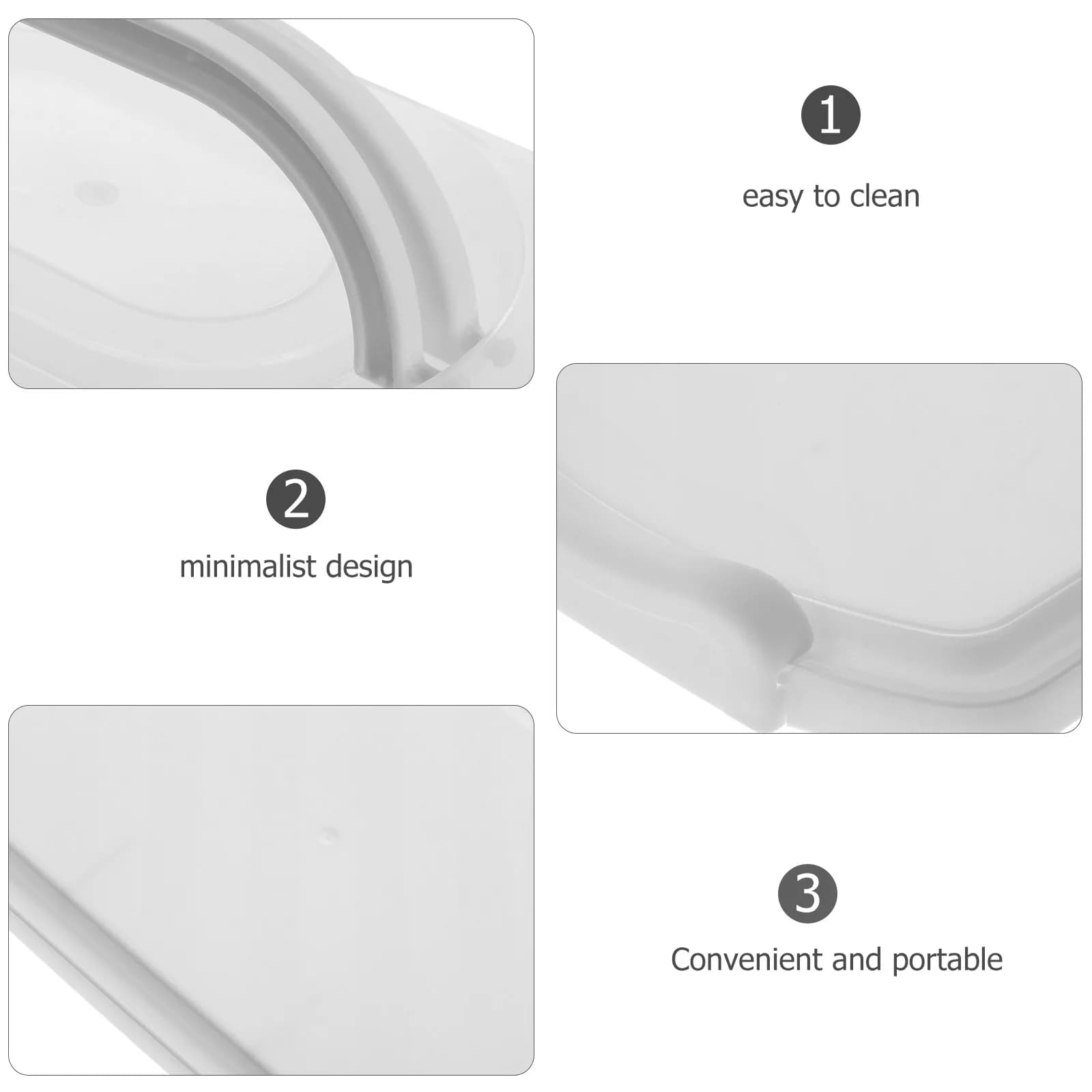Scatola rettangolare per toast Contenitore per pane portatile bianco Contenitore ermetico per torte Porta panini da viaggio Picnic all'aperto Alimenti portatili
