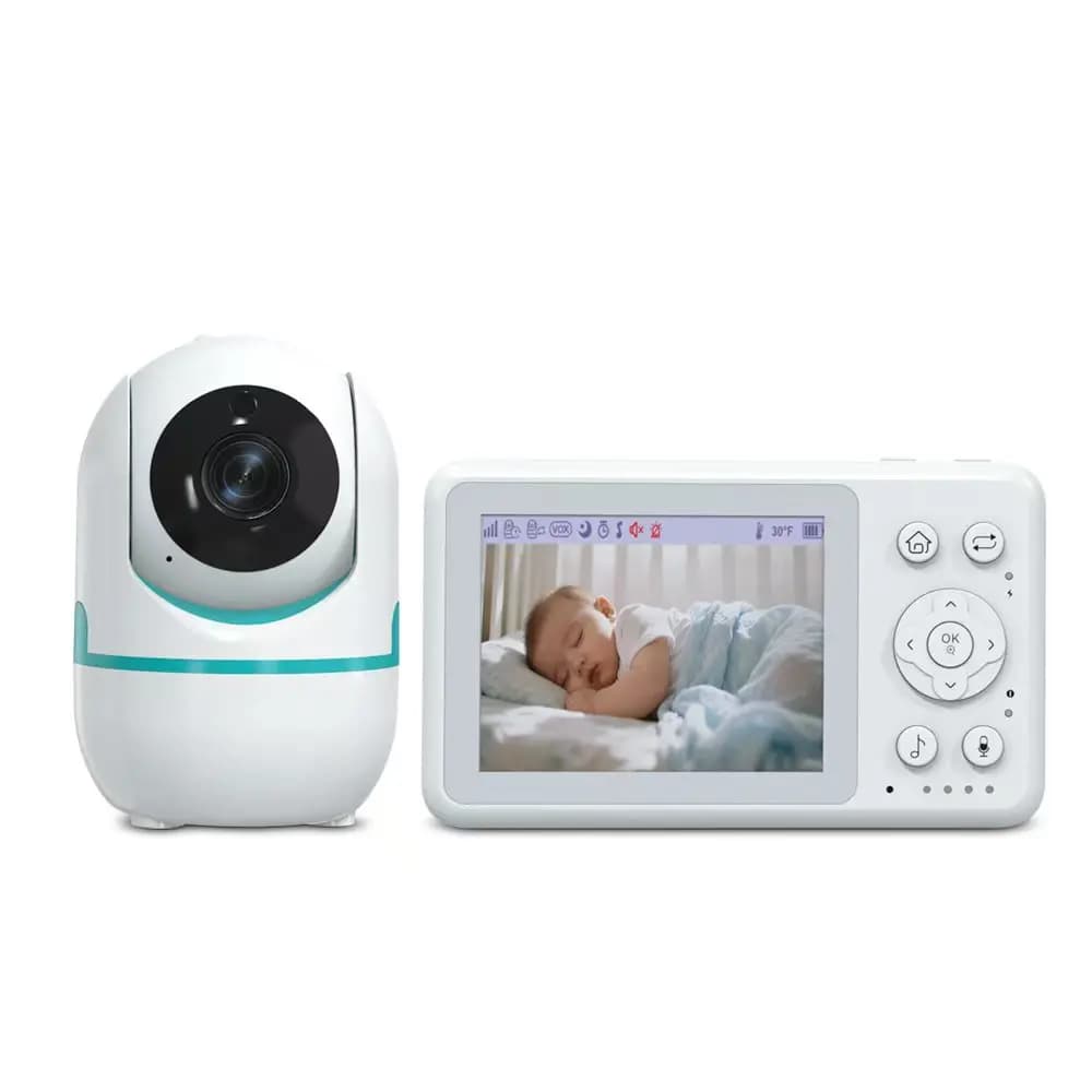 Baby monitor video DL con schermo LCD da 3,2 pollici, PTZ, aggiornamento IRNight Vision, temperatura e allarme sonoro, conversazione bidirezionale, sicurezza domestica