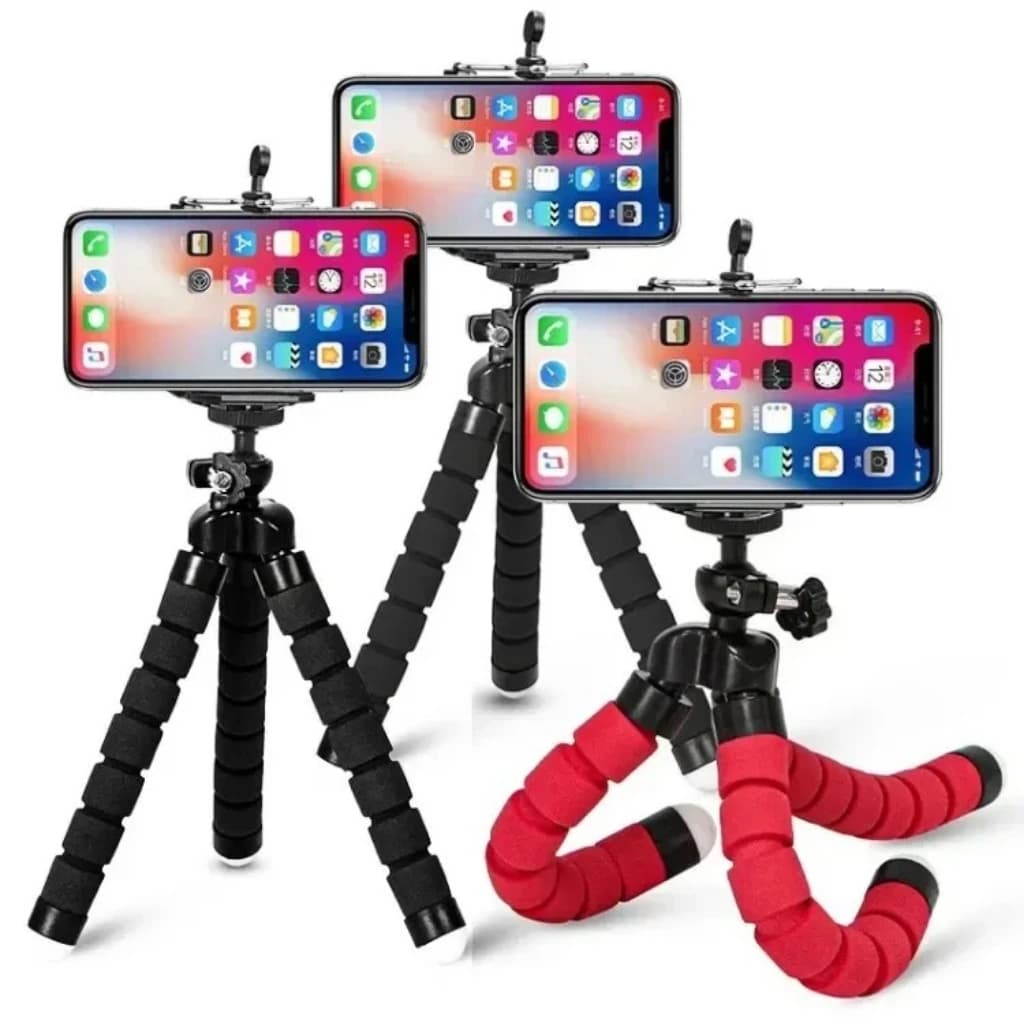 Treppiede Sponge Octopus - Supporto universale per cellulare pigro con treppiede per fotocamera portatile e clip per telefono