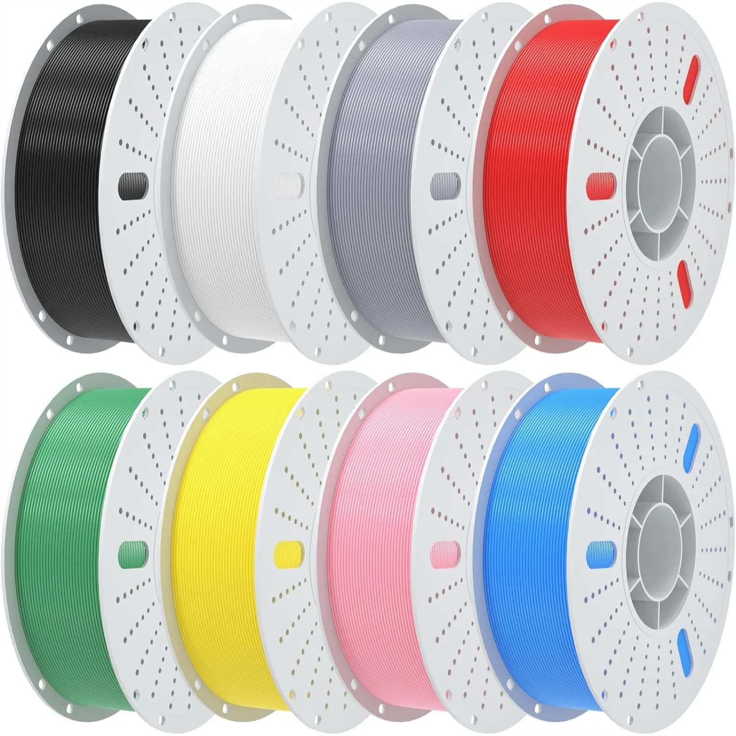 Filamento PLA per Stampante 3D 1.75mm Multicolore 8KG 8 Rotoli, Precisione Dimensionale +/-0.02mm, Superficie Liscia e Setosa per Stampanti 3D FDM