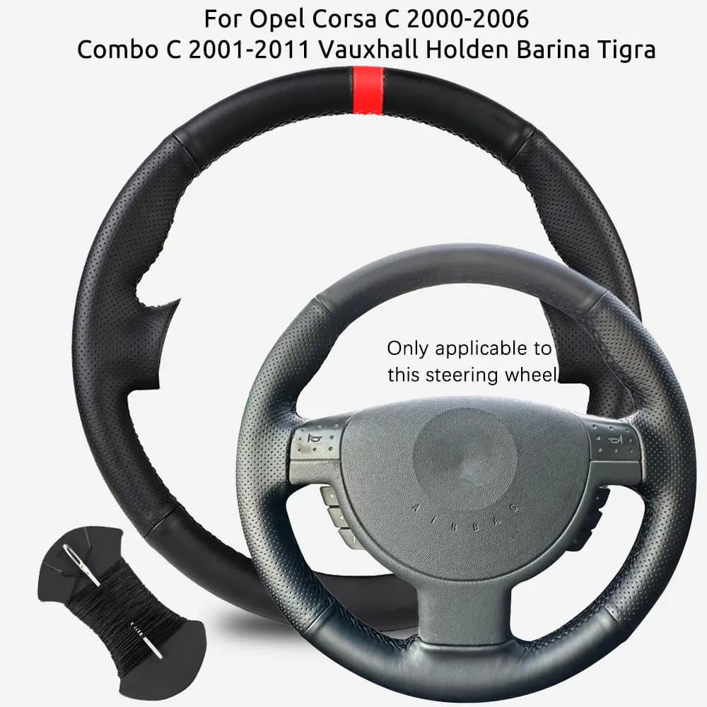 Per Opel Corsa C 2000-2006 Combo C 2001-2011 Vauxhall Holden Barina Tigra Coprivolante per auto in pelle microfibra