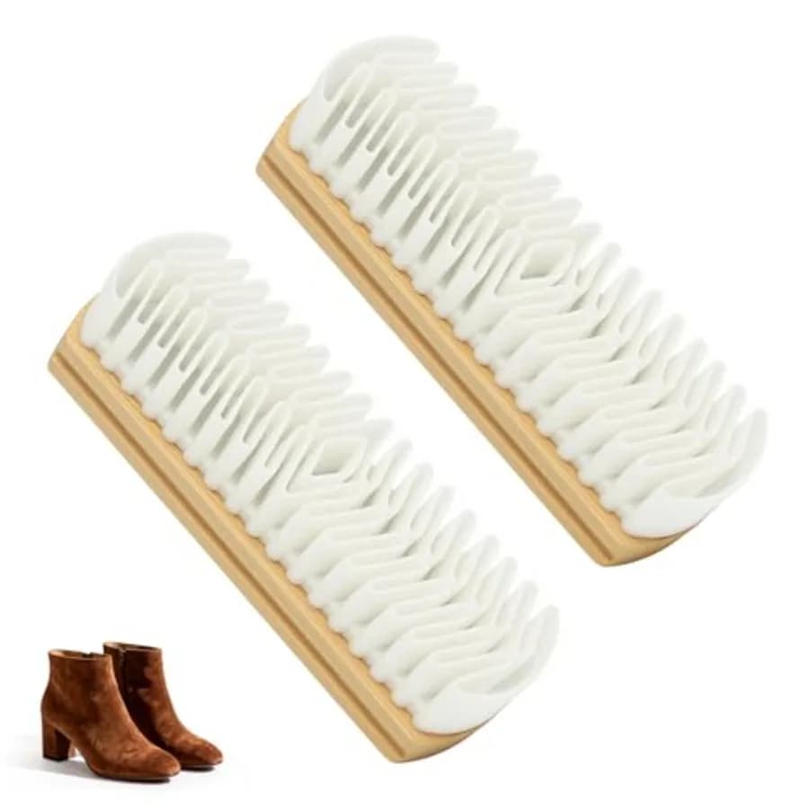 Suede Shoe Brush and Eraser Set, 2025 New Suede Cleaning Brush for Shoes, Bags, Jackets, and Sofas, Wooden Handle Suede Shoe Cl