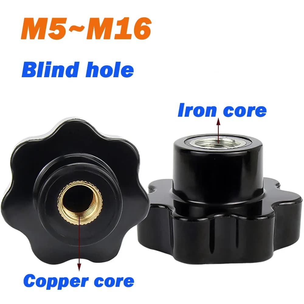 Prugna Bachelite Stringere A Mano Dadi M5 M6 M8 M10 M12 M14 M16 Maniglia Star Meccanico Nero Dado Per Stampante 3D CNC
