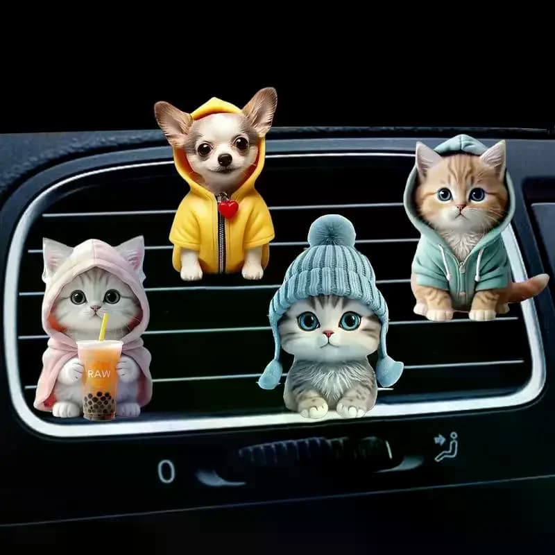 Clip Profumato per Bocchette Auto a Forma di Gatto, Diffusore di Aromi per Auto, Decorazione Interna, Pad Aromaterapia a Forma di Gatto