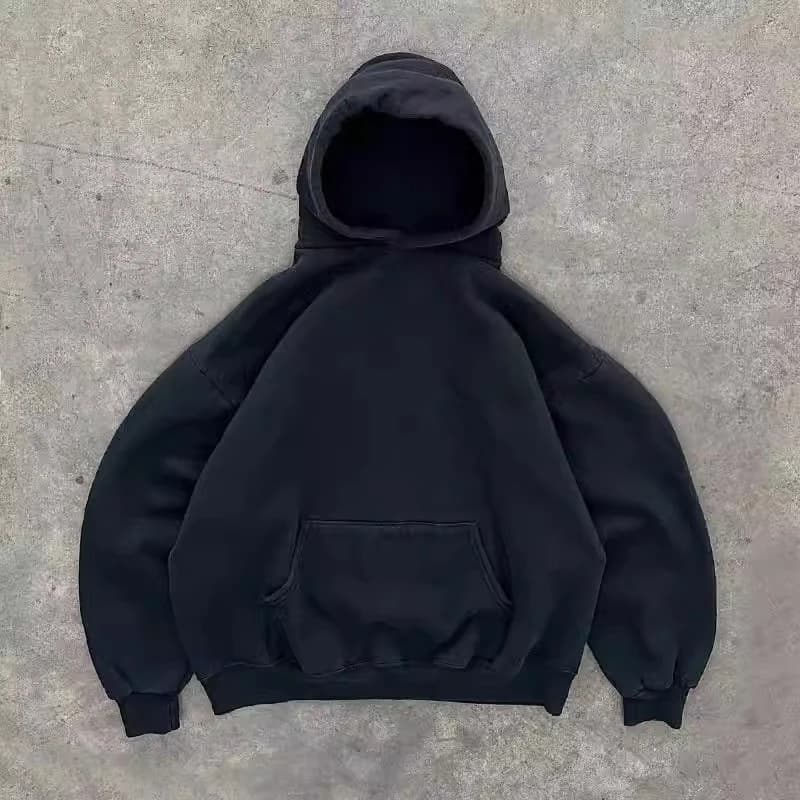 Heavyweight Long Sleeve Hoodie Unisex Thickened Cotton Polyester Blend Casual Comfortable Warm Hooded Sweatshirt for Couples