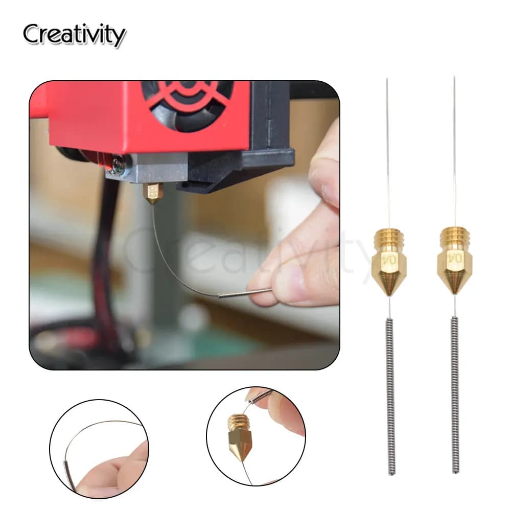 10PCS Stainless Steel Nozzle Cleaner Tool 0.2mm 0.25mm 0.3mm 0.35mm 0.4mm Clean Drill for V6 Nozzle 3D Printer Parts