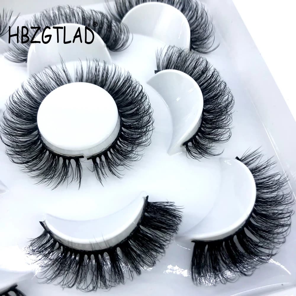 Nuovo kit trucco con 5 paia di ciglia finte 3D naturali da 8-25 mm, ciglia finte effetto visone, extension ciglia in visone, ciglia per trucco