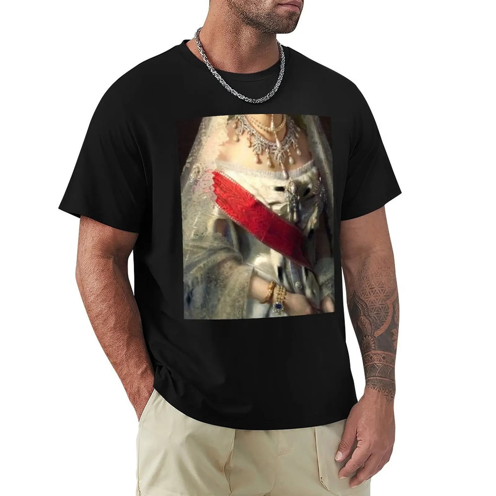 Gorgeous Renaissance Painting of a Bejeweled Princess Wearing a Pearl and Diamond Chocker Necklace T-Shirt