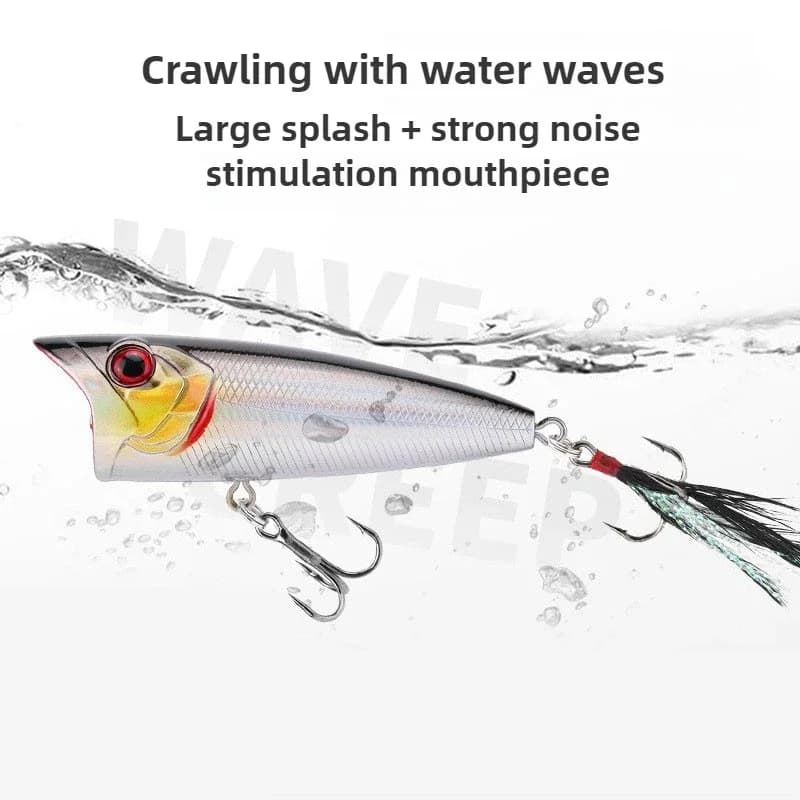 Razzo Popper Topwater Colpisci la onda d'acqua Popper Forte rumore Grande schizzo Casting Isca Esche da pesca artificiali Bass pesca