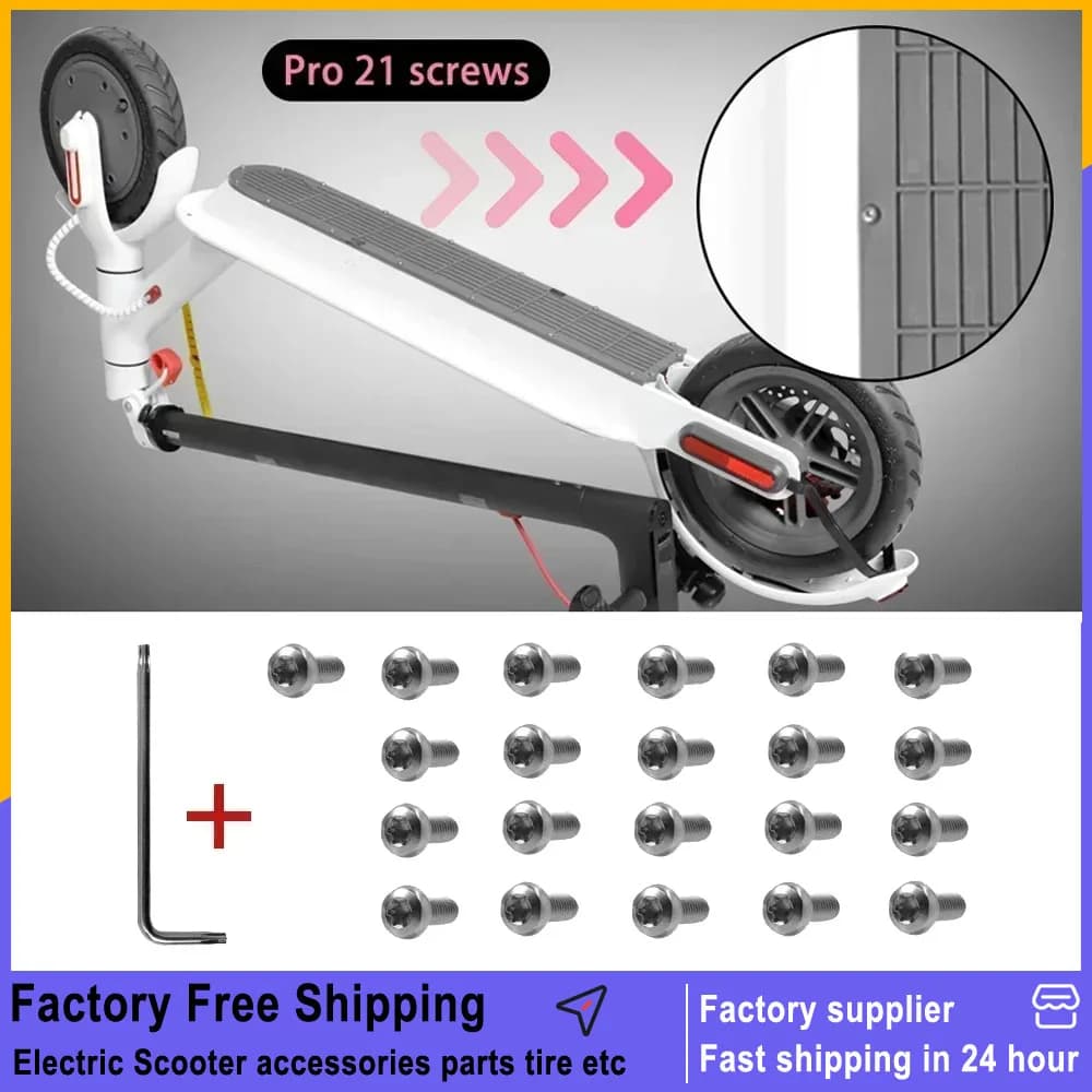 21PCS Coperchio inferiore della batteria Viti metalliche in acciaio inossidabile per Xiaomi Mijia M365 e Pro Scooter elettrico Kickscooter Parte riparata
