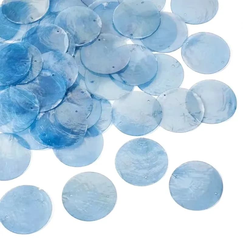 30/100Pcs Plastic Double-Hole Mother-of- Raw Material Soft Shell DIY Lamp Wind Chime Accessories Semi-Transparent Thin Sheets