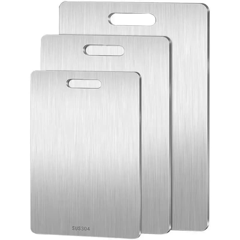 Tagliere a doppia faccia in acciaio inossidabile antimuffa per uso domestico, tagliere antibatterico ecologico