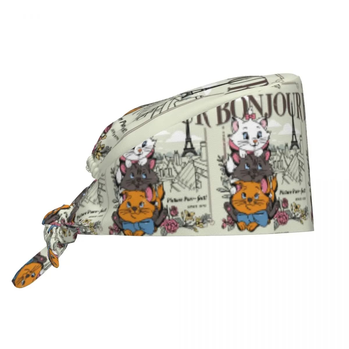 Custom Marie Cat The Aristocats Medical Staff Scrubs Hat Women Men For Chef Hat Scrub Caps