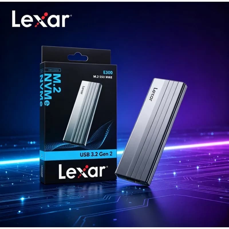 USB3.2 Gen2 M.2 NVMe SSD Enclosure Lexar E300 Portable External Hard Disk Case For Notebook Desktop DIY Assembly Use