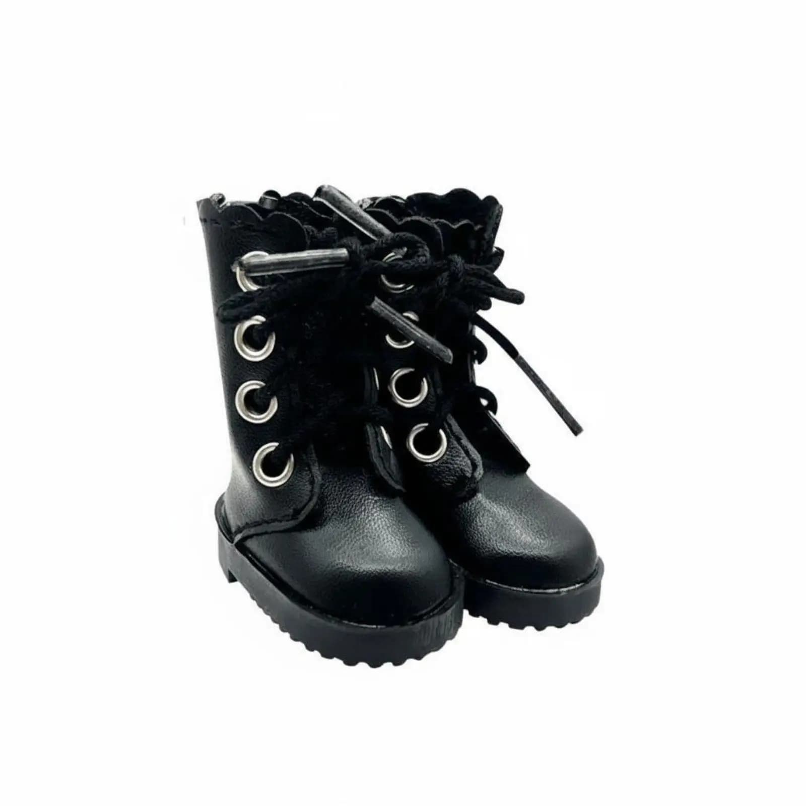 Mini Doll Boots Realistic Eyelets Lace Up Footwear for 1 6 Scale Dolls 30 Cm BJD Outfits Accessories