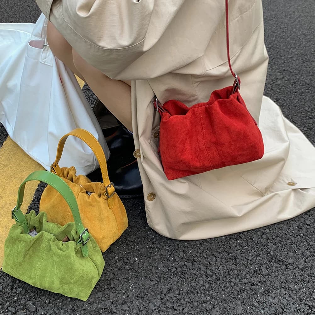 Women PU Leather Shoulder Bag W/ Adjustable Strap Women Suede PU Leather Shoulder Handbags Tote Handbag Travel Winter Fall