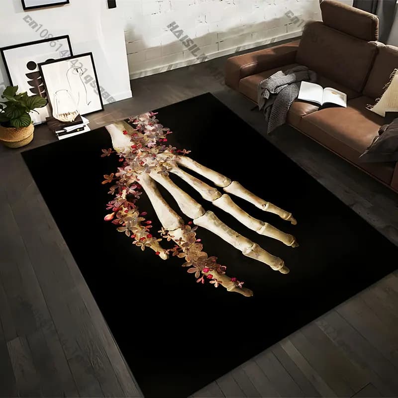 21 carpets printed with motifs of creatures that emerge from skeletal remains, for adult yoga mats, decorations for the living room, customized zerbini