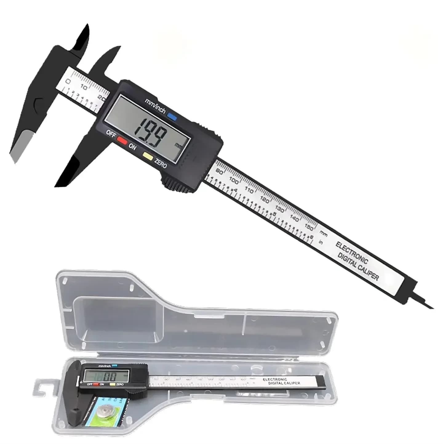 Electronic Digital Caliper, Inch and Millimeter Conversion, LCD Screen Display 0-6” Caliper Measuring Tool, Auto Power Off