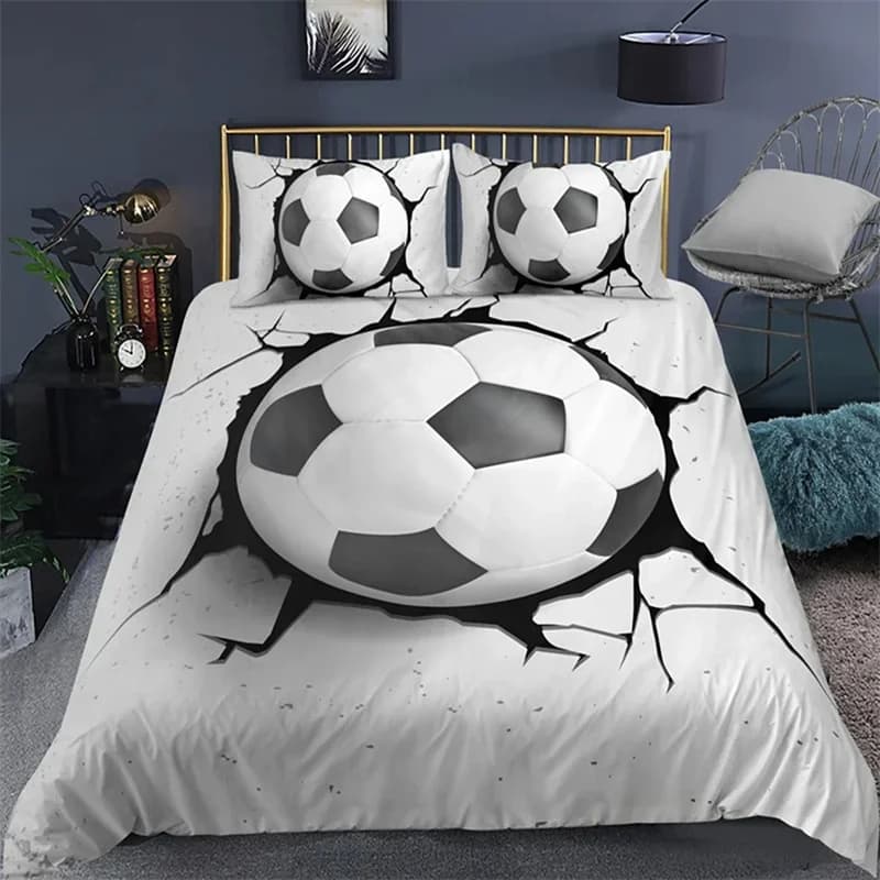 Set copri letto da calcio Set copripiumino invernale per adulti Set per bambini, set da letto matrimoniale completo Queen King Tessili per la casa Housse De Couette