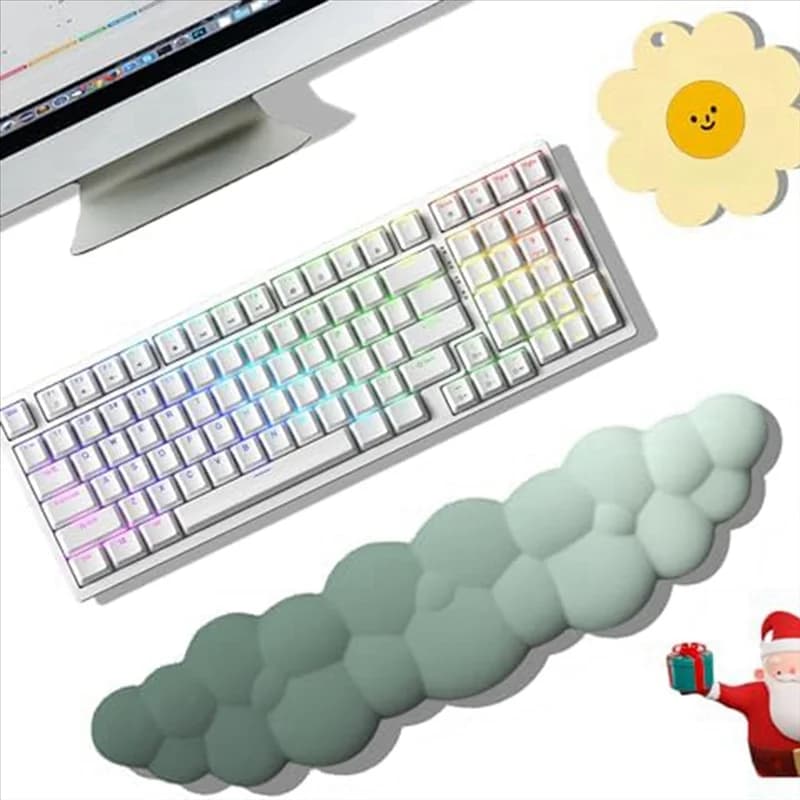 Poggiapolsi con tastiera a C, design ergonomico Efficace scrivania per bracciolo per alleviare il dolore al polso, regalo carino con decorazione a nuvola facile da usare