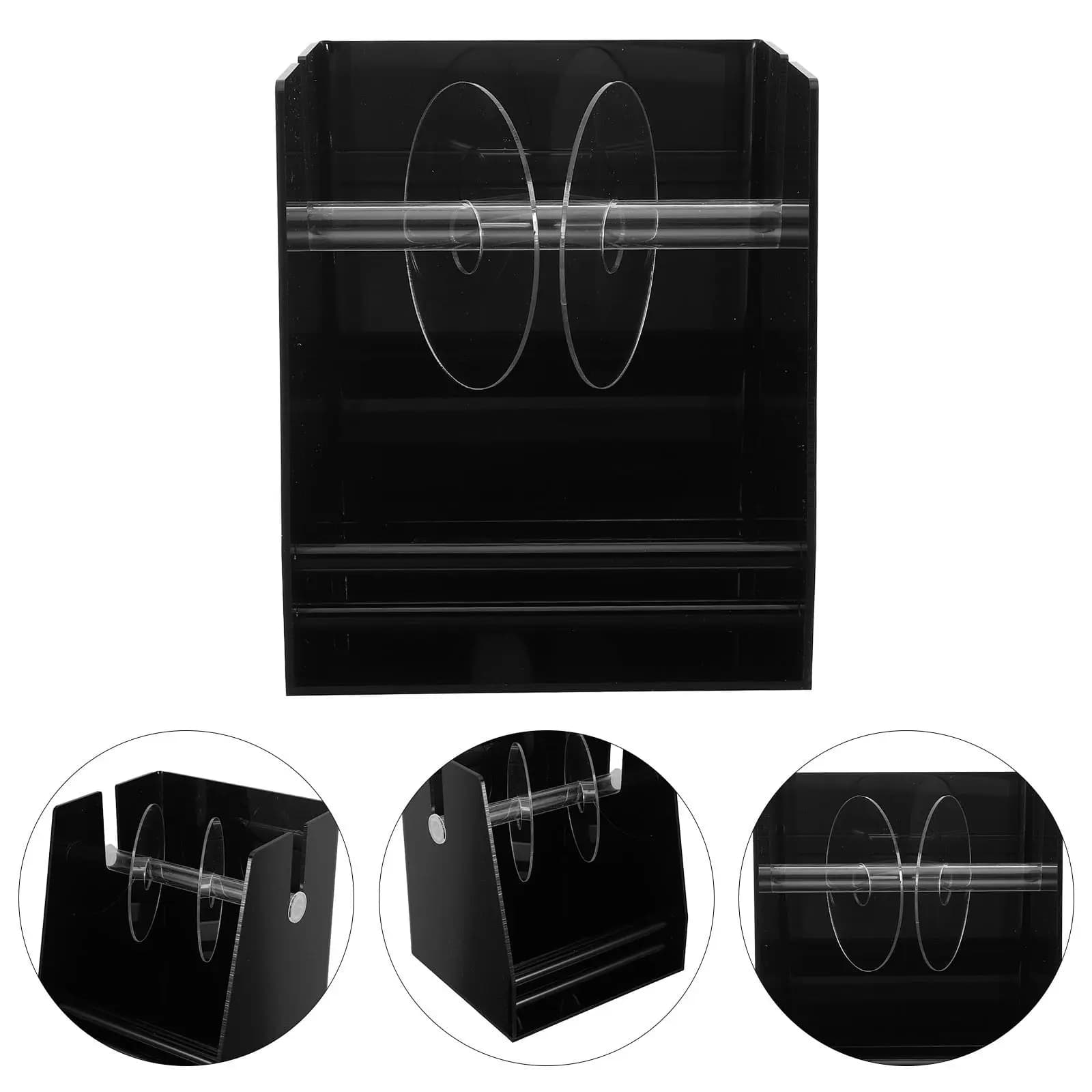 Dispenser per Etichette in Acrilico a 3 Scomparti, Organizzatore da Scrivania per Adesivi, per Ufficio e Casa, Dispenser di Nastro Adesivo Ricaricabile