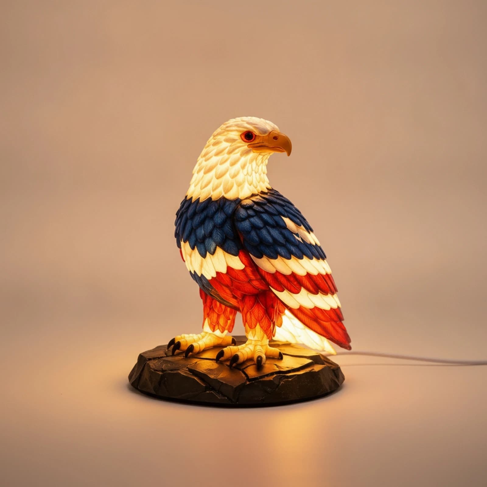 Eagle Lamp American Decorative Night Light Tabletop Lamp Ambient Nightlight Warm for Collectors, Desk, Shelf