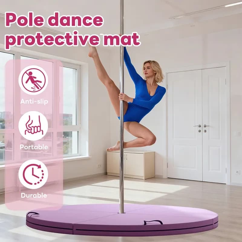 Cross-border pole dance mat Thickened four-fold round dance practice mat Yoga gymnastics sponge Anti-drop protective floor