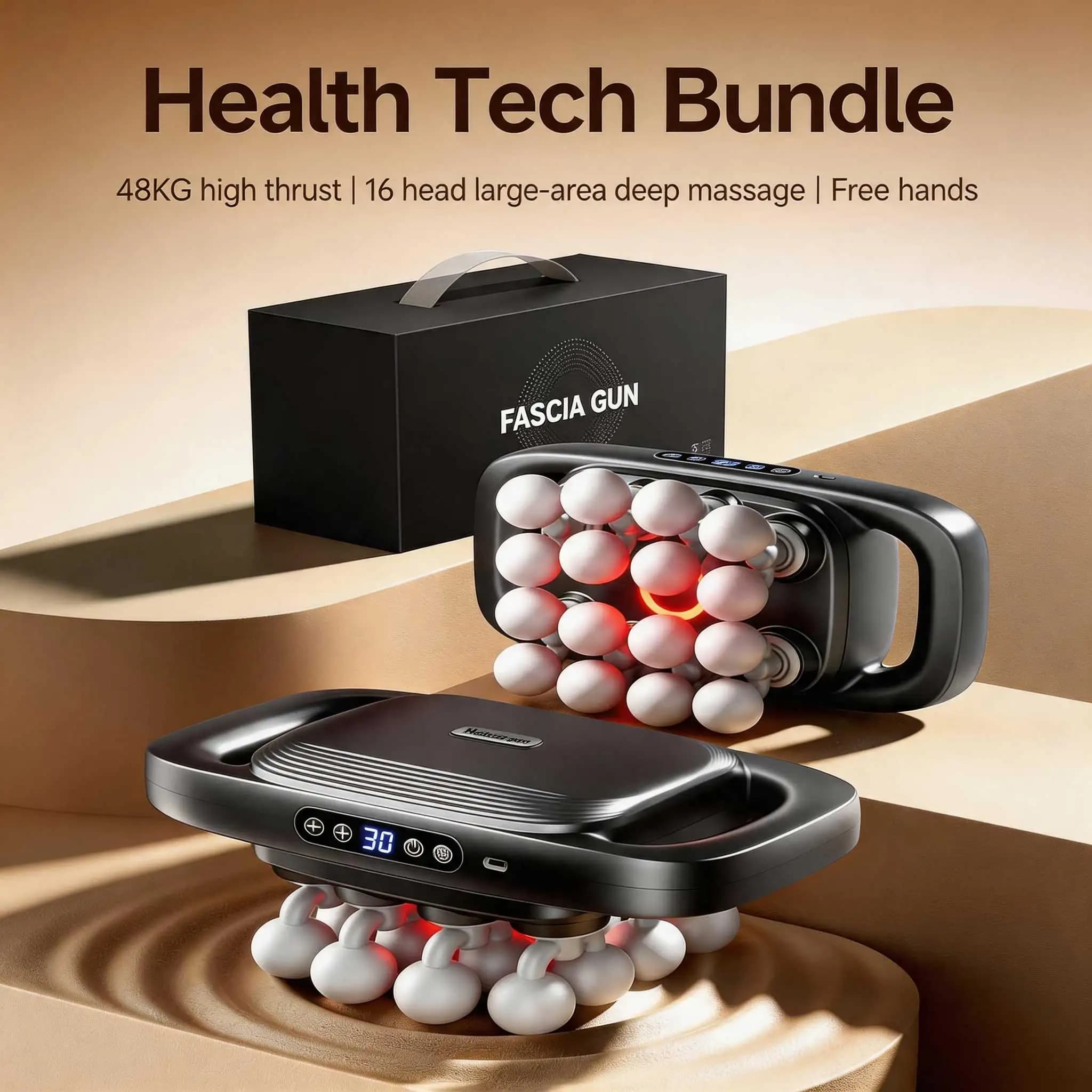 16 Heads Massager Gun Deep Tissue relax Fascia Gun High-Frequency Vibration Body Massage Back Waist Neck Shoulder fatigue relief