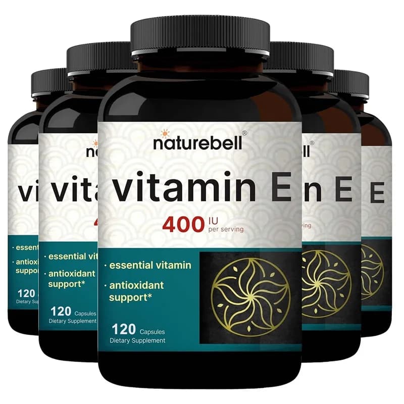 5 Bottles Vitamin E Helps Blood Birculation and Antioxidant & Brightens Skin Tone Daily Vitamin Supplement Beauty Health