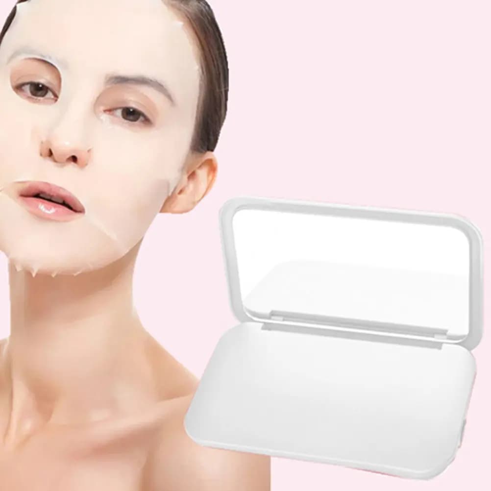 Skincare Face Mask Warmer Portable USB Facial Mask Heater Constant Temperature Winter Face Care Device with Mirror Gift for Her