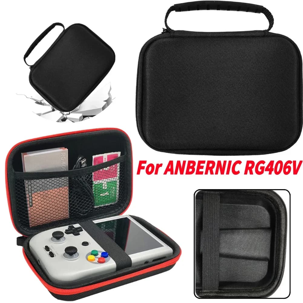 Per ANBERNIC RG406V Borsa organizer portatile Borsa antiurto per console di gioco portatile con custodia protettiva da viaggio in rete