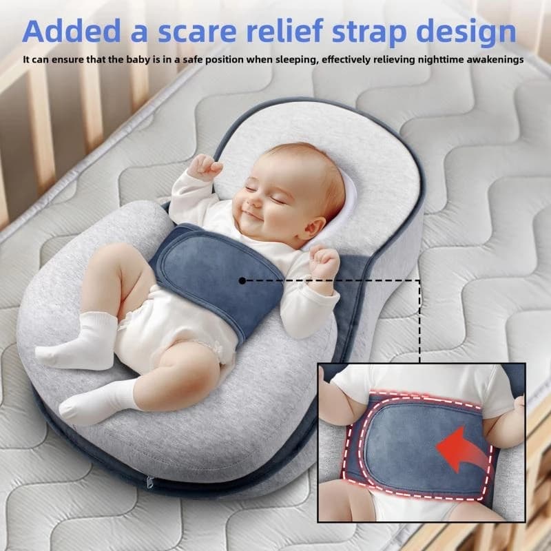 Langkes Baby Anti-Vomiting Slope Pillow Breastfeeding Wedge Positioner for Newborns Anti-Reflux Nursing Cushion Prevent Flat Hea